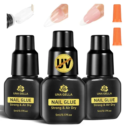 Vista 10 de UNA GELLA No necesita lámpara de pegamento sólido para uñas a presión: uñas acrílicas súper fuertes semi pegamento de uñas gel de curado rápido 0.3