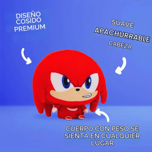 Vista 2 de TeeTurtle Knuckles - Peluche de Sonic the Hedgehog Cloudheads de 5 pulgadas, lindo peluche suave con licencia oficial de SEGA