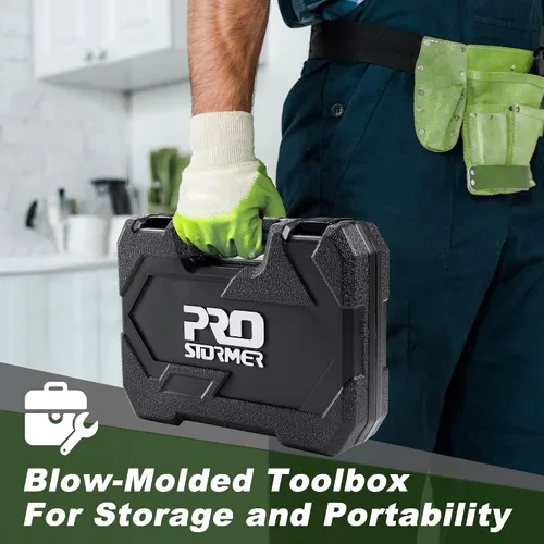 Vista 7 de Prostormer - Kit de herramientas de 93 piezas, juego de herramientas básicas para el hogar, color verde All-Purpose Tools for Homeowners and