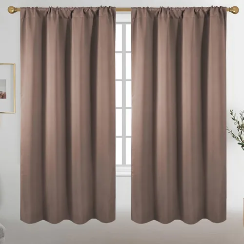 Vista 8 de Diraysid Cortinas opacas beige para dormitorio y sala de estar, cortinas con aislamiento térmico para oscurecer la habitación, 42 x 63 pulgadas, 2