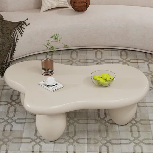 Vista 14 de Mesas de centro en forma de nube, mesa de centro irregular, mesa de centro con diseño moderno en forma de nube, mesas de centro para sala de estar