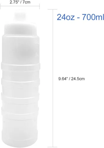 Vista 5 de GARASANI Dispensador de botellas de condimentos exprimibles de salsa de 4 agujeros (24 oz - 23.7 fl oz)