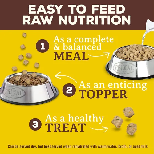 Vista 4 de Primal Comida para Perros Cachorro Liofilizada, Pronto Mini Nuggets; Sirva con Cuchara, Comida Completa y Equilibrada; También Use Como Tapa