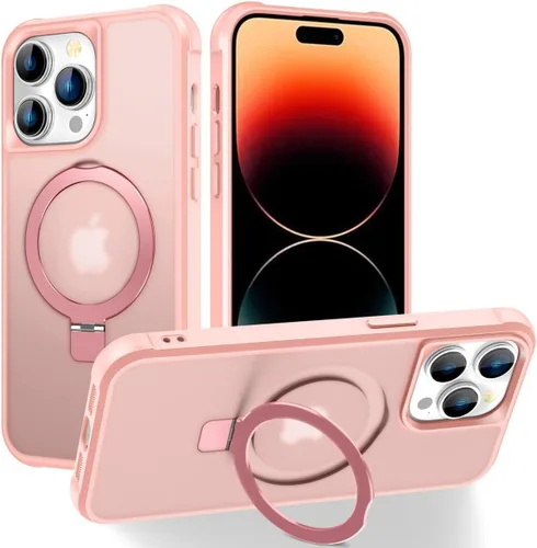 Vista 27 de CHAOFEnG Funda magnética compatible con iPhone 11 con soporte, prueba de caídas de grado militar, compatible con imán, anillo translúcido, parte