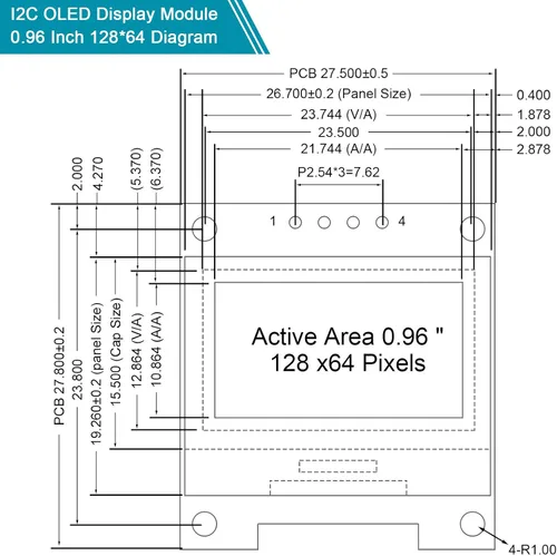 Vista 3 de Frienda Módulo de pantalla OLED I2C Controlador de pantalla OLED IIC I2C Tabellone Seriale con pantalla Auto-Luminoso Compatible con Azul