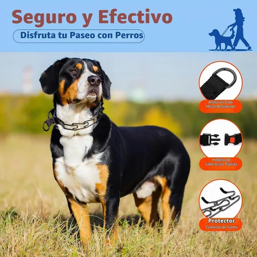 Vista 2 de Supet Collar de entrenamiento para perros sin tirones, collar de entrenamiento ajustable con hebilla para perros pequeños, medianos y grandes Negro