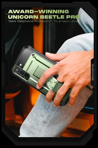 Vista 9 de SUPCASE Funda para Samsung Galaxy S22 con soporte (Unicorn Beetle Pro), [clip de cinturón integrado] Resistente de cuerpo completo de doble capa