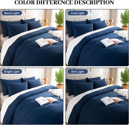 Vista 276 de NEXHOME PRO Funda de edredón Twin XL 100% algodón lavado, transpirable, duradera, texturizada, similar al lino, juego de ropa de cama para el hogar