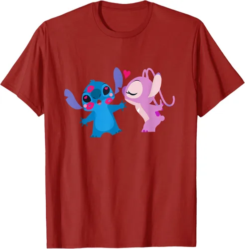 Vista 64 de Disney Stitch and Angel - Camiseta para el día de San Valentín Negro