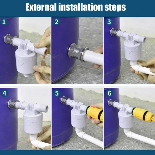 Vista 6 de Válvula de flotador de agua - Válvula automática de control de nivel de agua, flotador de bola para tanques Latón, ajustable para lavadora