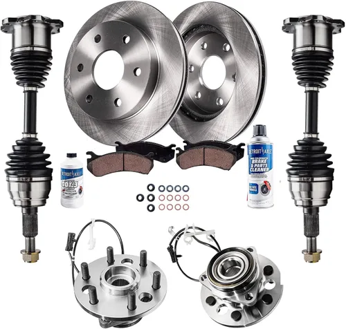 Vista 106 de Detroit Axle - Kit de suspensión delantera 4WD para Nissan Frontier Pathfinder Xterra, 2 cubos de rodamientos de ruedas, 2 brazos de control