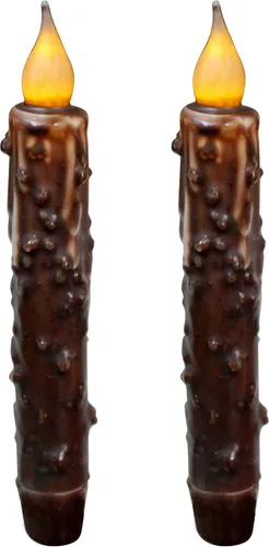 Vista 25 de CVHOMEDECO. Velas de cera real sumergidas a mano, funciona con pilas, temporizador, velas cónicas sin llama primitivas del país, 6-3/4 pulgadas