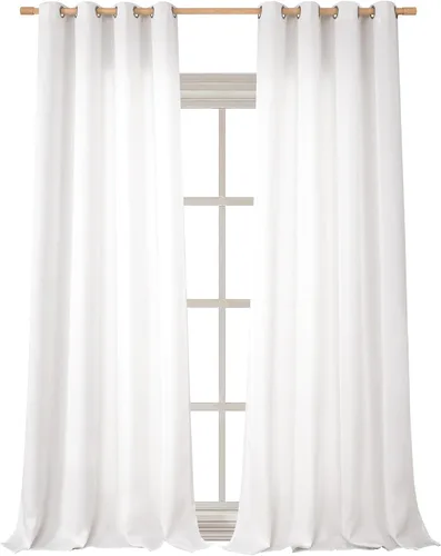 Vista 62 de BGment Cortinas de Lino Beige de 63 Pulgadas de Largo 2 Paneles - Tratamientos para Ventanas con Textura de Arpillera Filtrantes de Luz Cortinas