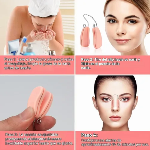 Vista 6 de FERNIDA Moldeador de nariz para mujer, clip más delgado de nariz de silicona suave, sin dolor, para levantar la nariz