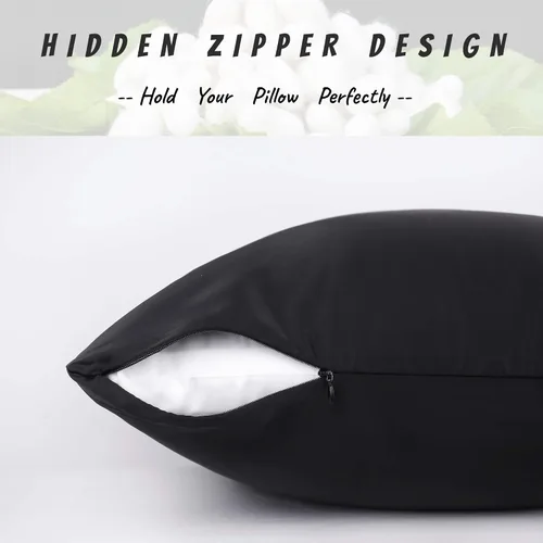 Vista 3 de Vernia juego de 2 fundas de almohada de seda natural para el cabello y la piel, ambos lados de 19 momme y 600 hilos con cremallera oculta