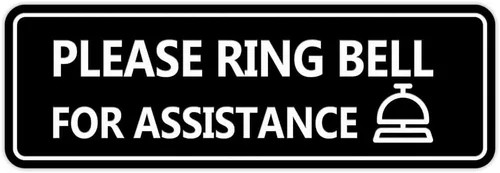 Vista 6 de Standard Please Ring Bell for Assistance (Bell) Sign (azul) - Pequeño