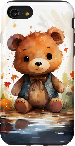Vista 18 de Funda de oso de peluche con chaleco para iPhone 17