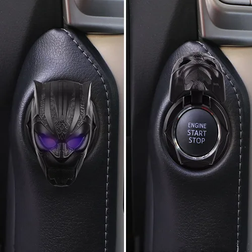 Vista 3 de Anillo de botón de arranque y parada de encendido del motor de coche, cubierta protectora universal anti arañazos decorativos