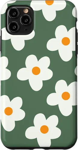 Vista 13 de Retro 60s flower vintage floral pattern sage green Groovy Case for iPhone 16