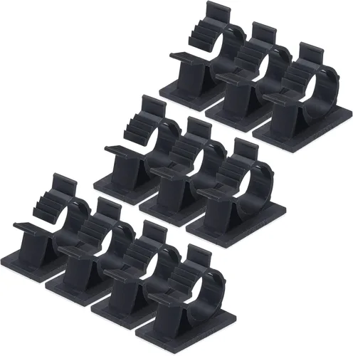 Vista 10 de MECCANIXITY 30 unids clip adhesivo de gestión de cables PE abrazaderas de cable 0.394-0.512 in ajustables para cables USB Cables de ratón Cable