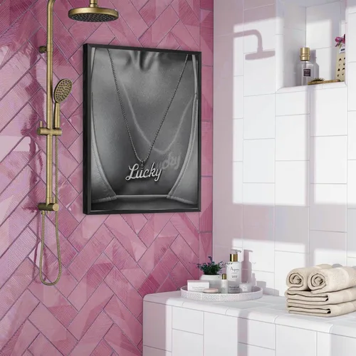 Vista 4 de Pósteres de Lienzo con Collar Retro de la Suerte, Fotografía Trendy en Blanco y Negro, Arte de Pared, Láminas de Mujer Sexy en Bikini, Pintura
