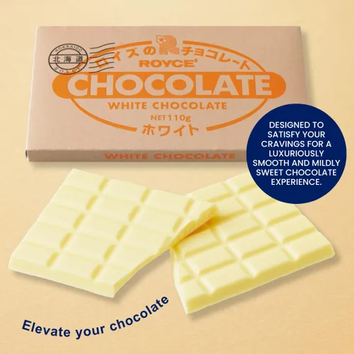Vista 4 de ROYCE' Barra de chocolate "blanca" – Barra de chocolate Ideal para maridar postres para una mejor experiencia de sabor Snack para regalar