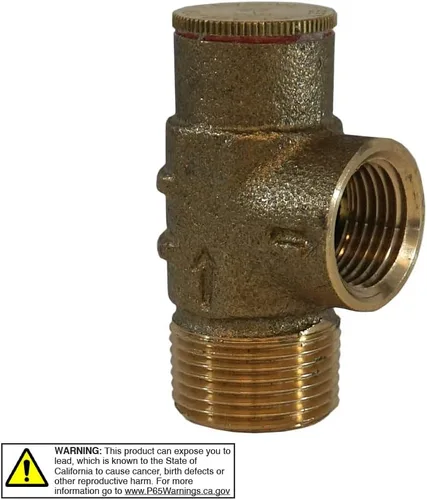 Vista 3 de Merrill PRVNL50100 Válvula de alivio de presión de latón sin plomo de 1/2 pulgada, válvula de seguridad ajustable de 100 PSI para pozo de agua fría