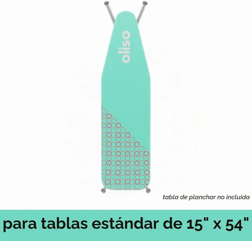 Vista 3 de oliso Ironing Board Cover and Pad - 100% Cotton - Standard 15 x 54 Aqua