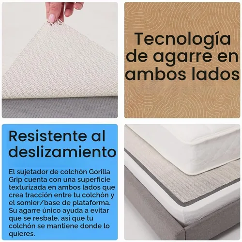Vista 3 de Gorilla Grip - Agarre antideslizante para colchón, tapón deslizante, 36 x