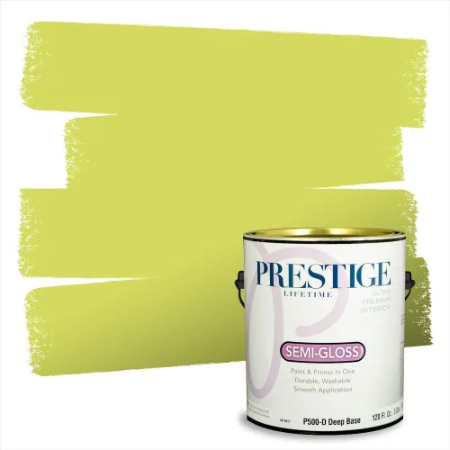 Vista 211 de PRESTIGE Pinturas de pintura exterior e imprimación en uno, 1 galón, plano, combinación comparable de Benjamin Moore* Manzanilla*