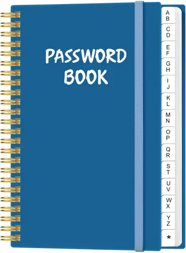 Vista 12 de Libro de contraseñas simplificado con pestañas alfabéticas - Diario cuaderno guardador de contraseñas de tamaño de bolsillo pequeño para inicios