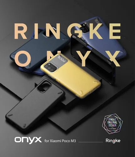 Vista 9 de Ringke Onyx - Funda compatible con Xiaomi Poco M3, resistente y resistente, reforzada, a prueba de golpes, TPU Grip Funda para teléfono - Negro