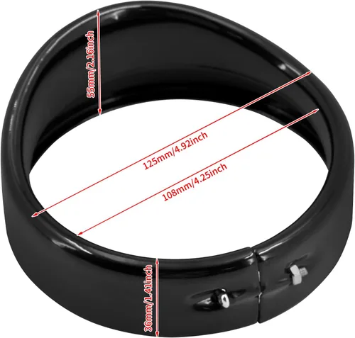 Vista 4 de Luz antiniebla de motocicleta de 11.4 cm con anillo de estilo visera, luz de paso auxiliar de 4 1/2", lámpara con bisel compatible con Harley Brillo