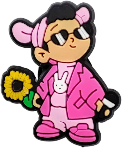 Vista 5 de 32PCS Bad Bunny Shoe Charms Decoration for Clog Sandals, Cartoon Bad Bunny Croc Charms Accessories for Girls Boys Kids Teens Men Women Party Favor