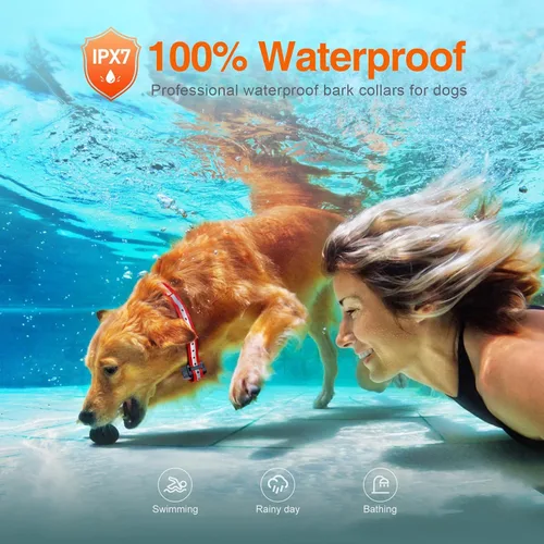 Vista 4 de ROJECO Collar de entrenamiento para perros con control remoto de 3300 pies, IPX7 impermeable, recargable, collar de choque para perros grandes
