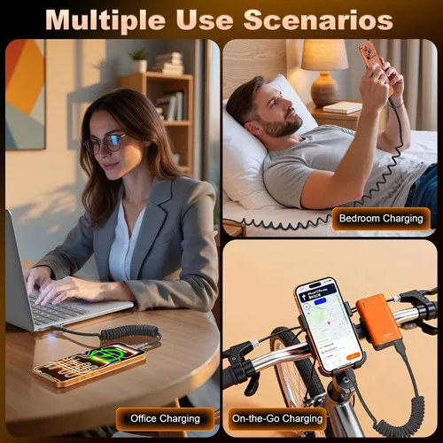 Vista 8 de Cable CarPlay en espiral USB A a USB C [2 unidades, 3 pies], cable retráctil retráctil para iPhone para automóvil, cable de carga rápida retráctil
