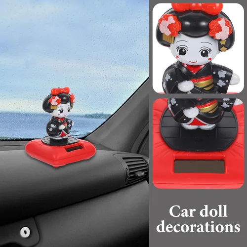 Vista 7 de Kimono solar bailarines kimono niña escultura tablero bailando coche alimentado por energía solar muñeca japonesa figura figura adorno