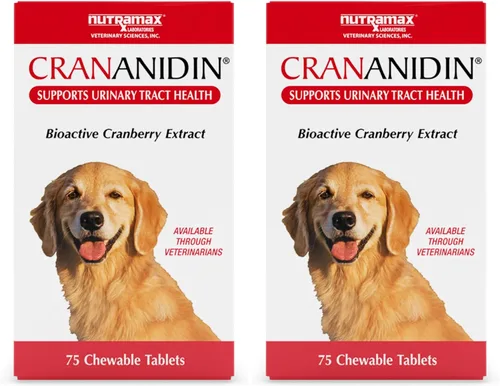 Vista 10 de Nutramax Laboratories Crananidin Extracto de Arándano Suplemento para la Salud del Tracto Urinario para Perros, 75 Tabletas masticables