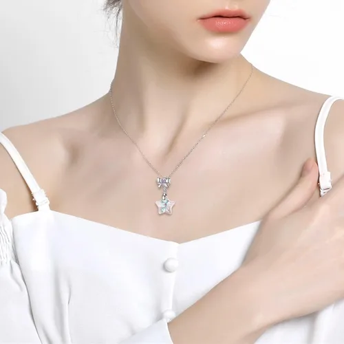 Vista 4 de ZQA Dijes de cristal de Murano de corazón de mariposa para pulsera plata de ley 925 cuentas de tapón de cristal de oro rosa dijes espaciadores