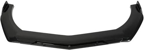 Vista 4 de Alerón divisor de labio de parachoques delantero + varillas de puntal de poliuretano negro brillante + rojo compatible con Do-dge Challenger SRT SXT