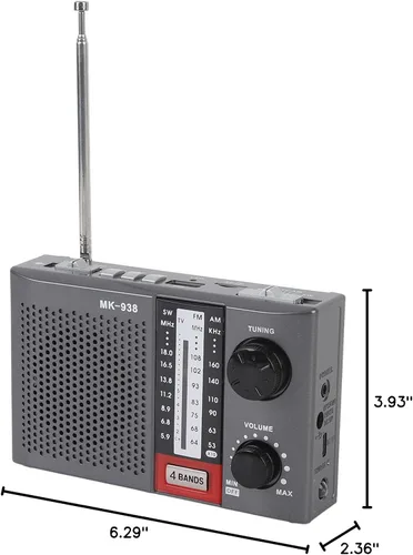 Vista 10 de Radio portátil AM FM para personas mayores, estéreo AM FM SW bandas completas Radio vintage con antena, perilla de sintonización grande, linterna