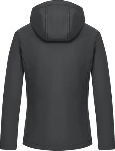 Vista 2 de Chaqueta Softshell con forro polar para mujer, impermeable, con capucha, ligera, para senderismo