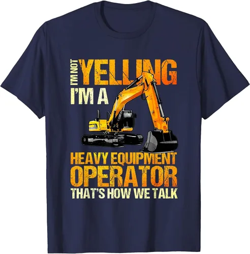 Vista 5 de Camiseta de la retroexcavadora de la construcción del operador del equipo pesado Asphalt Grey