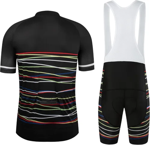 Vista 14 de Coconut Ropamo CR - Conjunto de camiseta de ciclismo para hombre, con cremallera y bolsillo con pantalones cortos con acolchado 4D