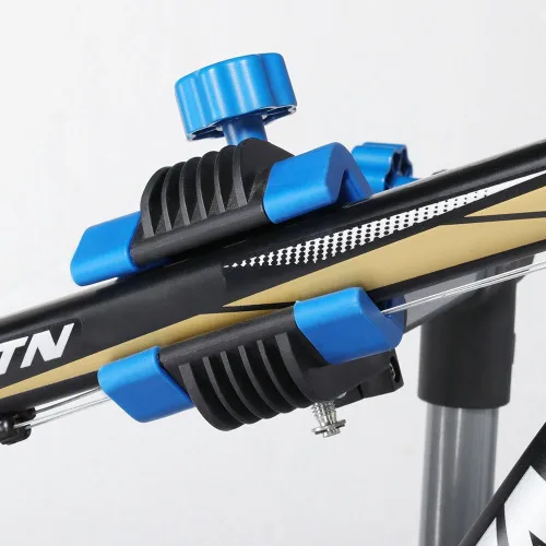 Vista 8 de Yaheetech Soporte para reparación de bicicletas - Soporte de taller para bicicletas de altura ajustable con bandeja de herramientas para bicicletas