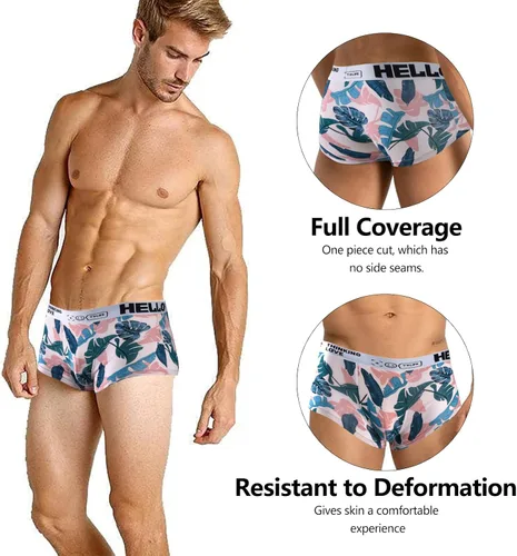 Vista 4 de Ropa interior transpirable para hombre, calzoncillos tipo bóxer de algodón suave, paquete múltiple