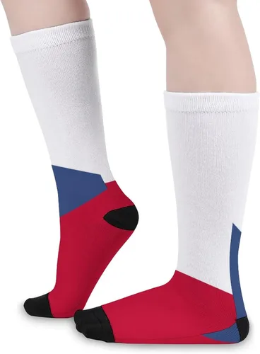 Vista 3 de Calcetines de la bandera checa calcetines casuales divertidos 3D impresión colorida suave deporte deporte novedad tubo calcetines