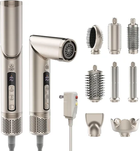 Vista 8 de 8-in-1 Hot Air Styler & Blow Dryer Brush, Ionic Auto-Wrap Curler for Volume
