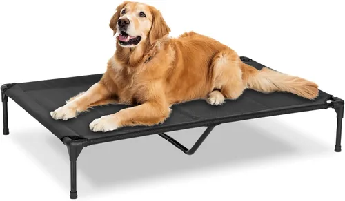 Vista 9 de Cama Elevada para Perros para Exteriores, Catre Elevado para Perros Medianos con Malla Lavable, Cuna Refrescante para Mascotas a Prueba de Mordidas