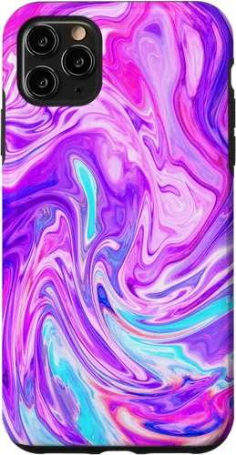 Vista 11 de Funda de gradiente de color tormenta rosa púrpura abstracto para iPhone 15